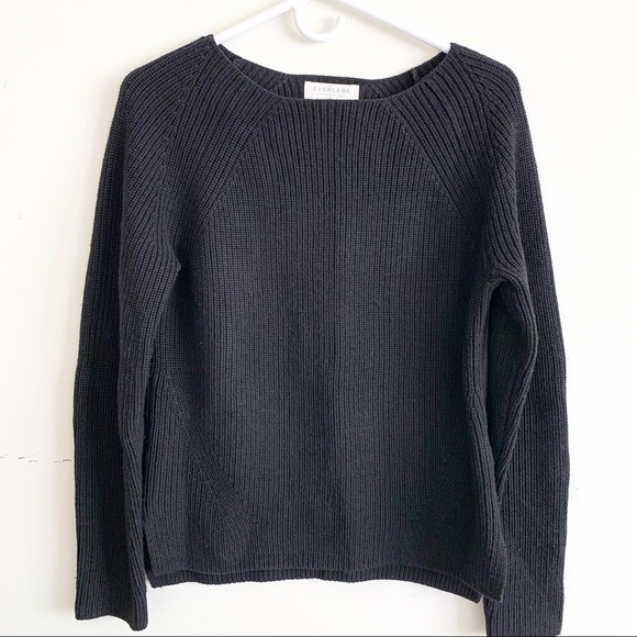 Everlane Sweaters - Everlane Wool Ribbed Boatneck Sweater Black small